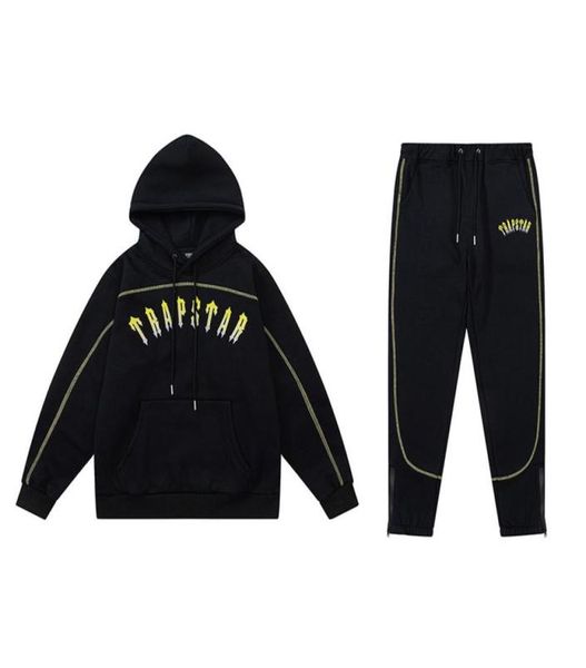 

autumn winter hoodies men's tracksuits embroidery logo fleece hoodies pants sets black fashion sport jogger streetwear woman clothing75, Gray