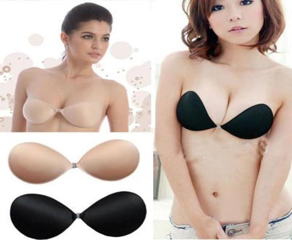 

wholewomen silicone push up bra selfadhesive sticky breast strapless bras8724003, Red;black