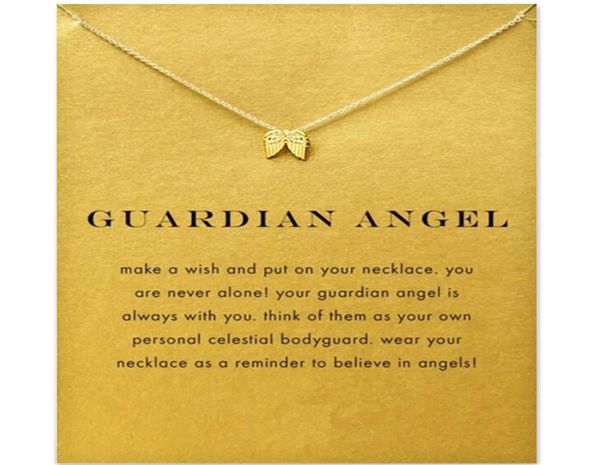 

fashion angel wings necklace for women animal pendant gold color chain statement choker necklaces guardian angel gift card1596031, Silver