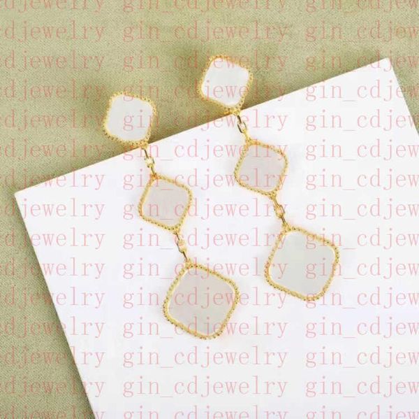 

designer classic lucky clover 3 flower earrings plating women and girls valentine039s day mother039s day engagement jewelry 5289165, Golden