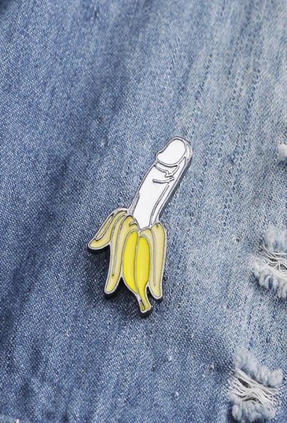 

fruit banana pins brooches hard enamel lapel pins backpack jackets bags accessories for men womn funny pins5377075, Gray