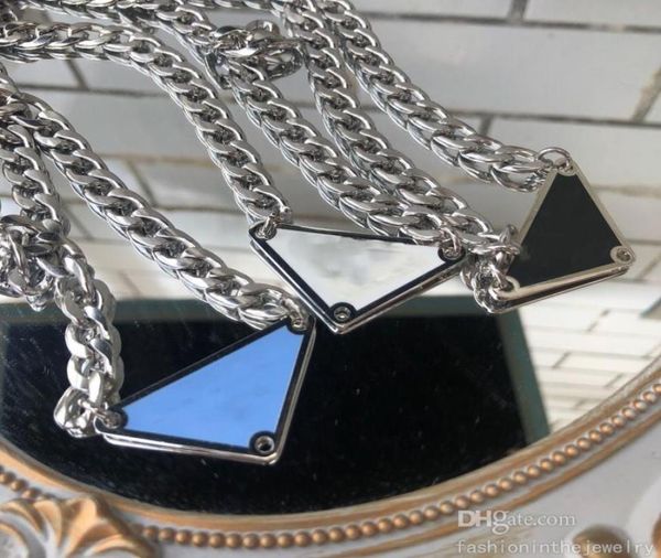 

fashion necklaces designer jewelry men love heart pendants wedding triangle valentine039s day 5 colors diamond 45cm chain gold 7340241, Silver