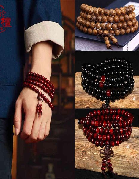 

1pcs 6mm natural sandalwood buddhist buddha meditation wood prayer bead mala bracelet bangles women men jewelry bijoux9480306, Golden;silver