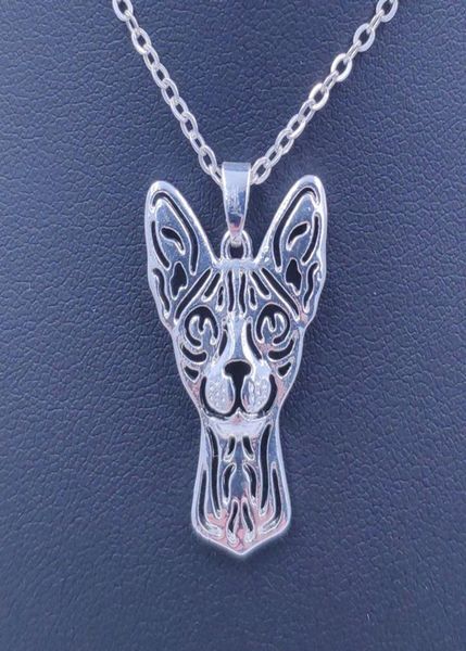 

2019 cute sphynx cat pendant necklace gold silver plated jewelry gift for women male female girls ladies punk christmas nt0014547788