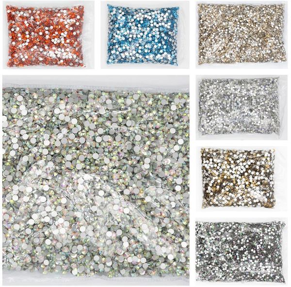 

nail art decorations 100 gross ss20 big bulk package 50 colors flatback crystal ab non fix s strass for decoretion garment 230712, Silver;gold