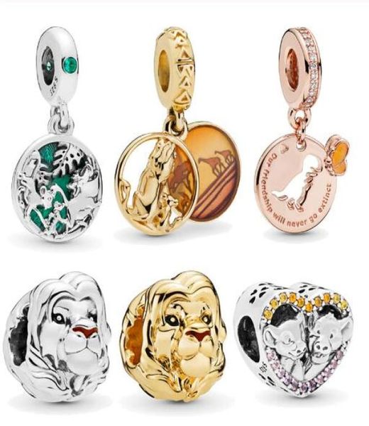 

2019 new arrival 925 sterling silver beads the lion king simba mufasa charms fit for original pandora bracelets women diy jewelry 3827704, Black