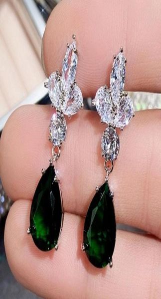 

dangle earrings chandelier aesthetic for female shiny cz pendant gorgeous anniversary gift mom luxury women jewelry giftdangle c5294247, Silver