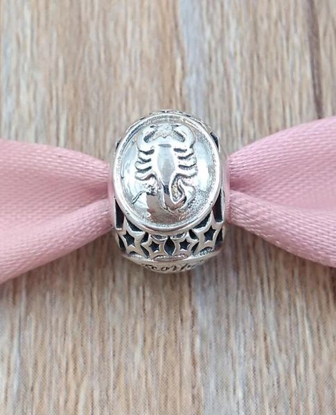 

andy jewel 925 sterling silver beads scorpio star sign charm charms fits european p style jewelry bracelets necklace 791943925956, Black