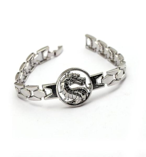 

charm bracelets classic game souvenir mortal kombat jewelry dragon silver chain bracelet trendy metal men gift3389901, Golden;silver