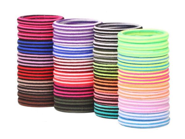 

lots 72 pcs pack size 4cm striped colored elastics rubber bands hair accessories colorful headband girls tie7387616, Pink