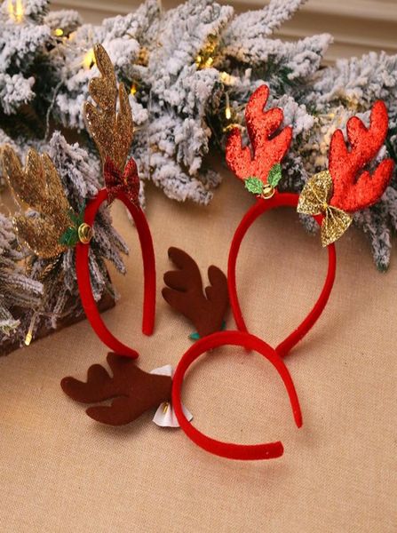 

christmas headbands fancy reindeer antlers hairband xmas kids baby hairhoop party decor headwear hair accessories gift dhl6694795, Silver