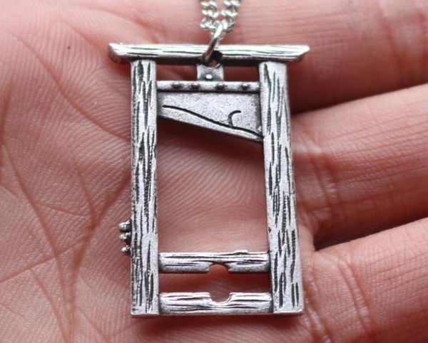 

10pcs punk guillotine pendant necklace male female french tibetan jewelry accessories whole lots bulk2969384, Silver