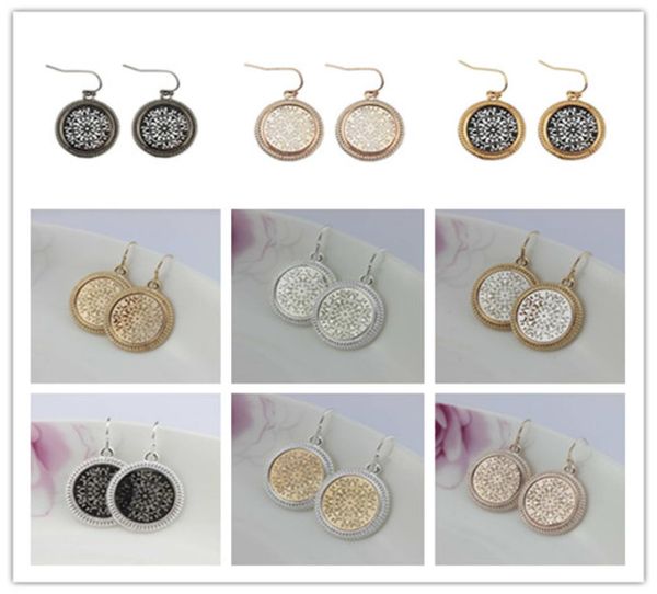 

christmas gift boutique filigree round geometric earrings two tone filigree earrings for women fashion filigree pattern statement 7883966, Silver