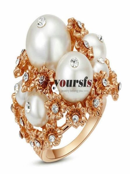 

yoursfs fashion jewelry 18k gold plated pearl zircon ring woman anniversary gift6657516, Silver