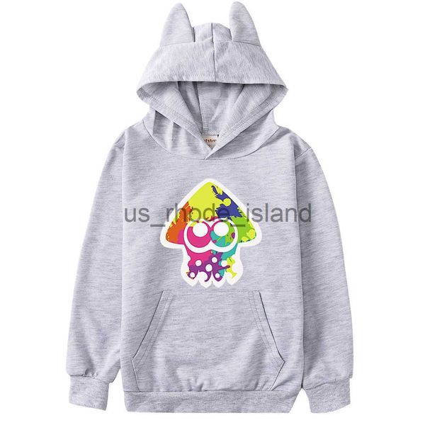 

jackets hoodies sing game splatoon 3 hoodie kids casual coat baby girls cat ears sweatshirt toddler boys long sleeve clothes children outfit