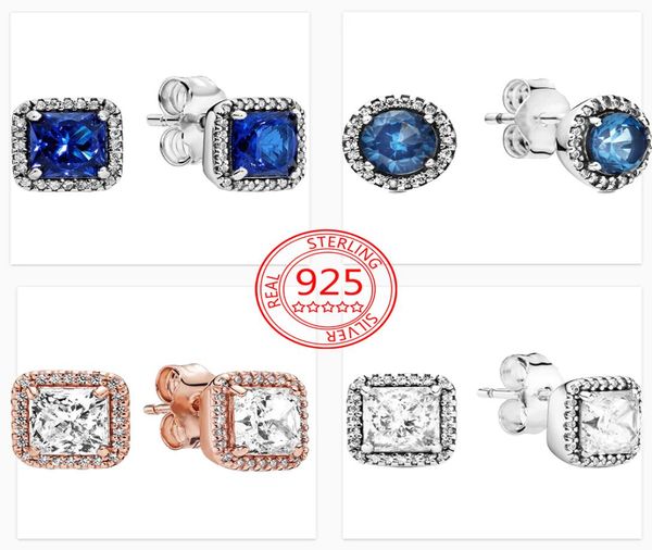 

the new fashion 925 sterling silver blue zircon earrings square aura classic female delicate jewelry accessories7200779, Golden