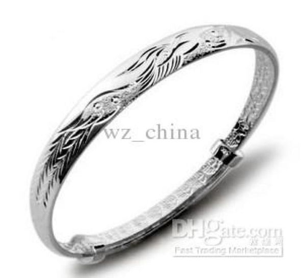 

silver phoenix bangles retro fashion ethnic bracelets bedford 925 sterling silver hand jewelry love bangle bracelet for women 7205960, Black