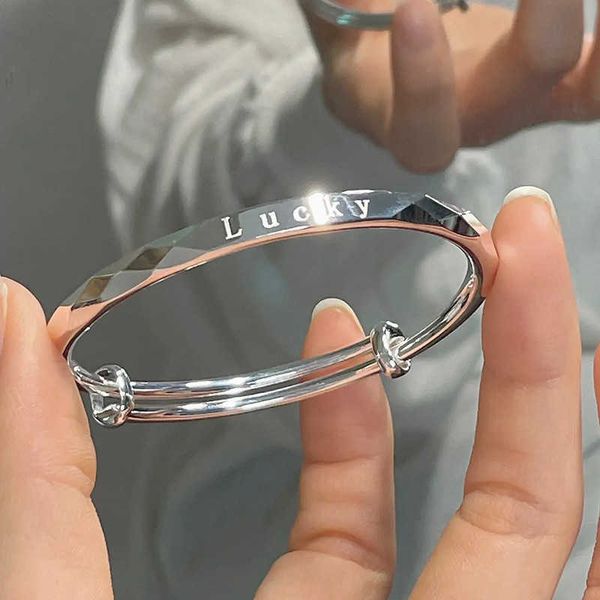 

luck women's light luxury simple sparkling multi cut lucky bracelet adjustable 2023 new fashion handwear, Golden;silver