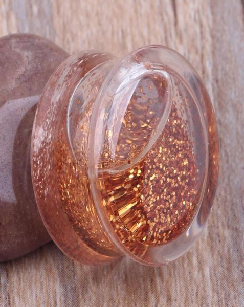 

60pcs mix 616mm gold liquid glitter tunnel ear plug body jewelry piercing ear tunnel8657731, Silver