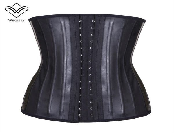 

latex waist trainer corset belly slimming belt sheath body shaper modeling strap waist cincher 25 steel bone xs6xl1355502, Black;white