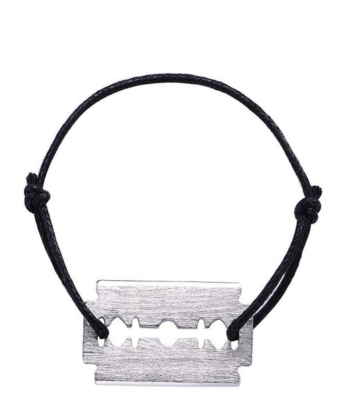 

whole real 925 sterling silver bracelet for women trendy jewelry rope silver blade bracelet france type menottes man5967155, Black