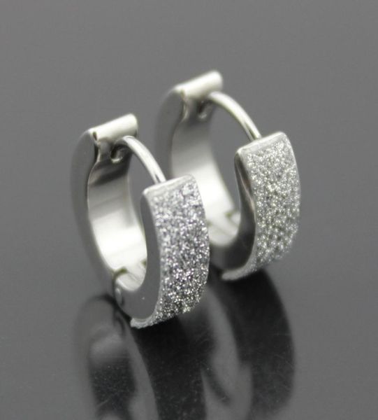 

316l titanium steel stud earrings for men black and silver color scrub earrings statement earrings stainless steel ear buckle with4970136, Golden