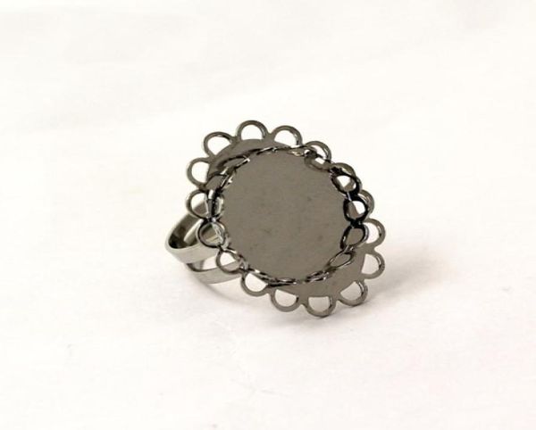 

beadsnice jewelry finding handmade ring base fit 18mm round gemstone ring blanks adjustable size bezel ring base lace oval id 28947120673, Slivery;crystal