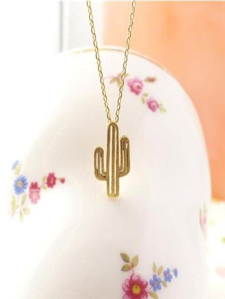 

whole fashion choker necklace minimalist desert prickly pear cactus plant pendant necklace for women party gift3009614, Silver