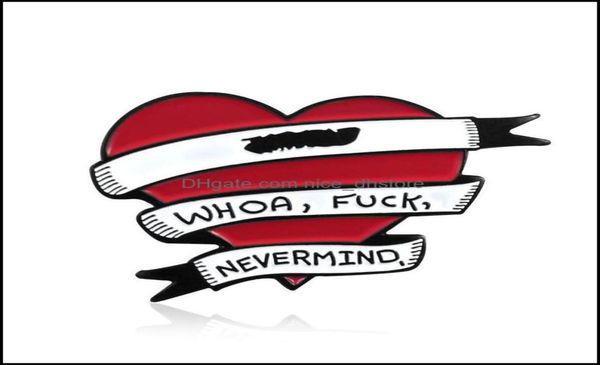 

pinsbrooches jewelry red heart banner brooches fxxk badges lapel pins funny quote for men women drop delivery 2021 dhg1s6963478, Gray