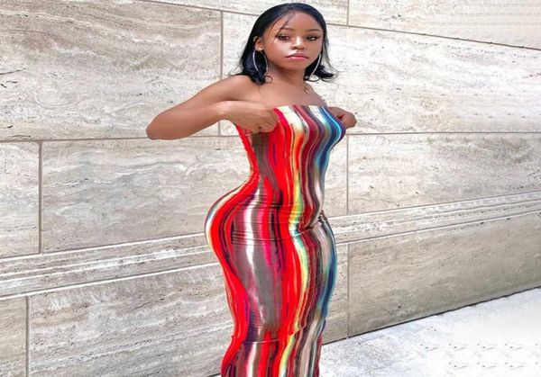 

women summer casual dresses wrap bust long skirt fashion tie dye print off shoulder dress6593869, Black;gray