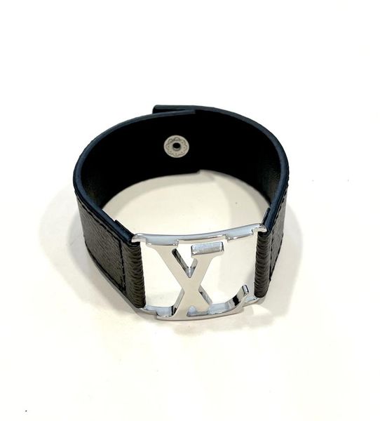 

charm bracelets designer jewelry silver black leather bracelets men charm bracelet for women wide hand strap brown flower pattern 1604465, Golden;silver