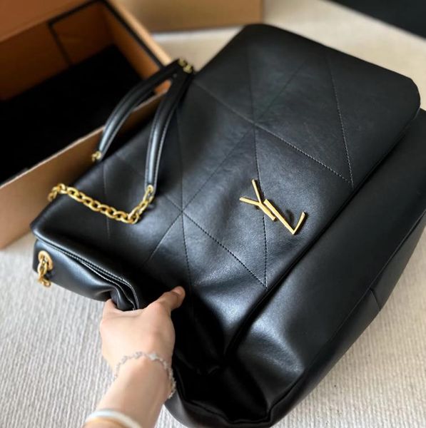 

43cm large sheepskin jamie bag designer shopping bags big handbag black fashion luxurys chains shoulder strap airport bags shopper totes fla
