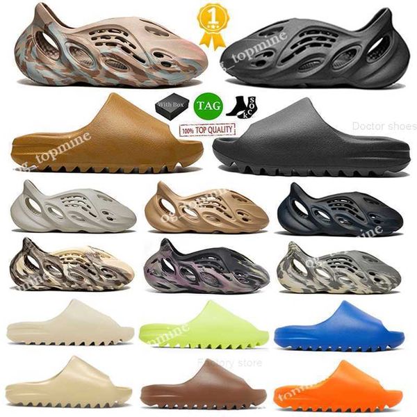 

designer slippers slider foam runner slide slides onyx pure bone mineral blue vermillion glow green resin orange rubber slipper sandals men, Black