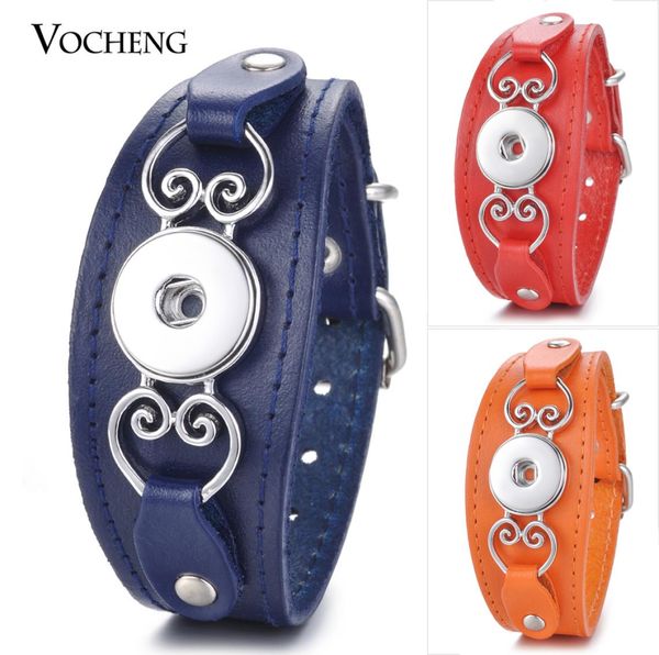 

vocheng noosa 7 colors ginger snap jewelry genuine leather bracelet buckle heart black adjustable fit 18mm interchangeable button 1209212, Golden;silver