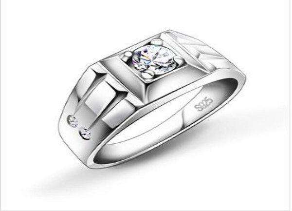 

18k white gold 925 silver mens ring ring01234567899039462, Golden;silver