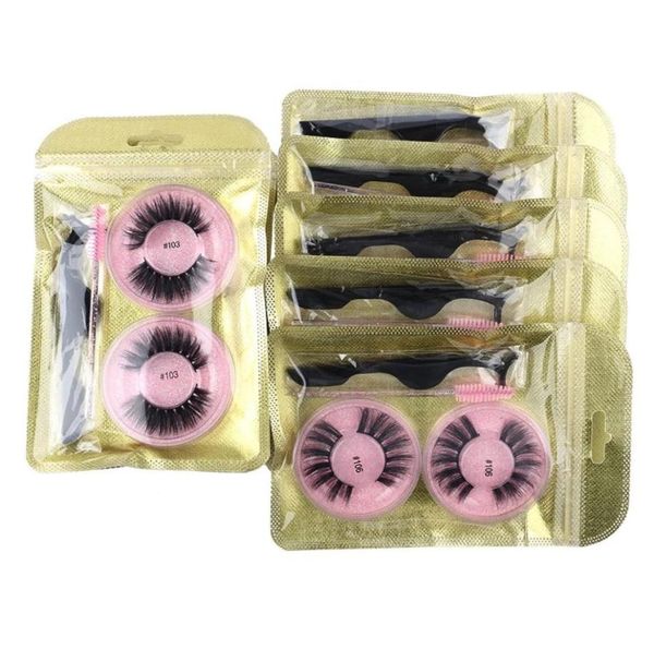 

eyelashes pack natural long faux mink lashes fluffy eyelash extension make up tools fake lash in bulk whole2229339