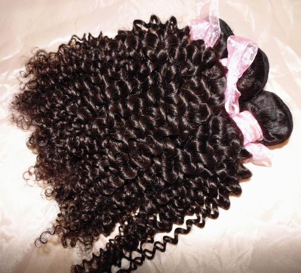 

girl luminous kinky curl raw mongolian human hair 4pcs/lot limited quantity for clearance, Black