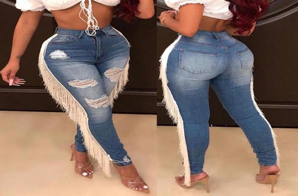

womail high waist denim jeans women mom fashion pants with tassel pockets ripped zipper jeans wash pencil pant female7398233, Blue