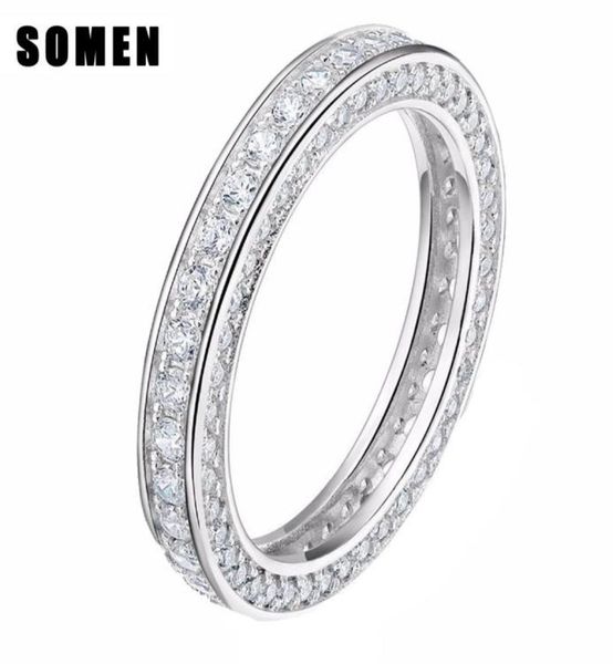 

somen real 925 sterling silver rings for women fashion wedding rings engagement band queen jewelry sieraden bague mariage femme j17259926, Slivery;golden