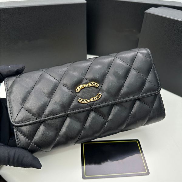 

fashion mens wallet 2023 channel luxury design mini womens business card holder single zipper long square card casual bags a2-06, Red;black