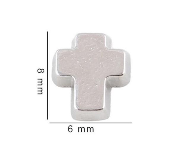 

20pcs silver color cross floating locket charms diy accessories fit for living glass magnetic memory locket9987003, Bronze;silver
