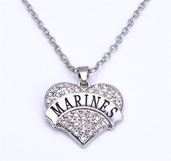 

marines heart necklace326h012345678910111213142340410, Silver