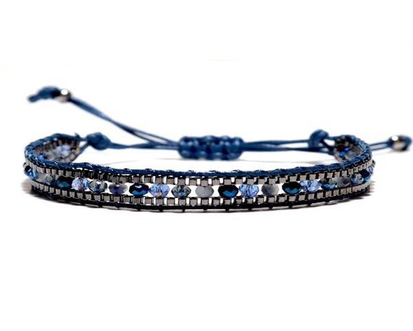 

tennis bohemia 5 colors rope bracelet acrylic braclet handmade woven string braslet men women adjustable brazalet summer jewelry g5587087, Golden;silver