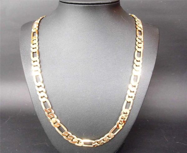 

new heavy 94g 10mm 18 k yellow gold gf men039s necklace curb chain jewelry x07079513427, Silver