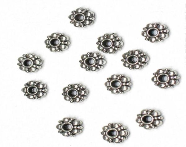 

500pcs antique silver alloy snowflake beads charm spacers 6mm 8mm diy jewelry3306970, Black