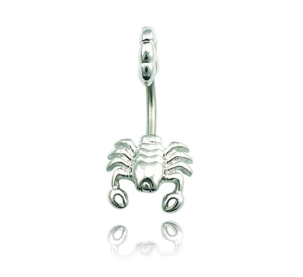 

20 pcs lot belly button rings 316l stainless steel silver plated scorpion navel body piercing jewelry2894359