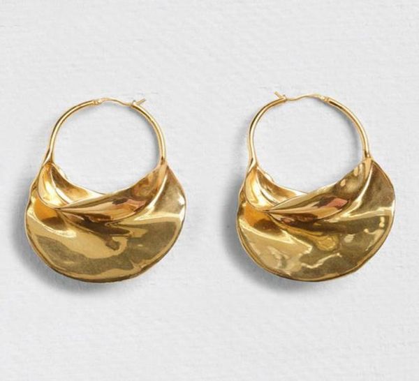 

irregular metal basket large hoop earrings for women big white enamel statement huggie earrings nickel whole bijoux8523085, Golden;silver