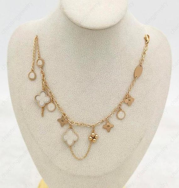 

50cm chain length l letter necklace fourleaf clover logo two styles with fashion luxury jewelry suitable for all kinds of holiday8921462, Silver