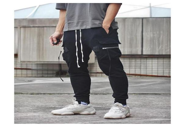 

men039s pants hip hop ro sweatpants sport gym tactical safari cargo harem pencil trouser streetwear multi pockets black men jog7642654