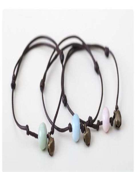 

new natural stone beads bells bracelet turquoise scrub agate stone colorful 6mm beads bracele sisters friends bracelets adjustab6765260, Black